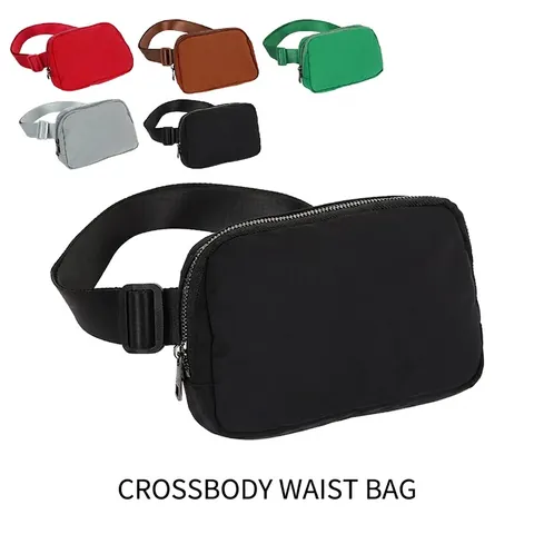 Marsupio In Nylon Tracolla Regolabile Sport Corsa Ciclismo Borsa Da Vita Tinta Unita Borsa Da Petto Per Uomini Donne