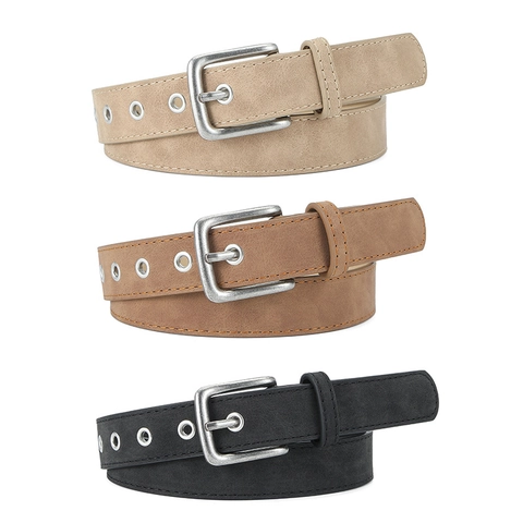 Cintura Da Donna In Pelle PU Texture Opaca Fibbia Ad Ardiglione In Lega Vintage Casual Versatile Per Jeans Abiti