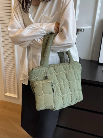 Borsa Tote Trapuntata Da Donna Grande Capacità Borsa A Mano Con Pochette Coordinata Stile Coreano Casual