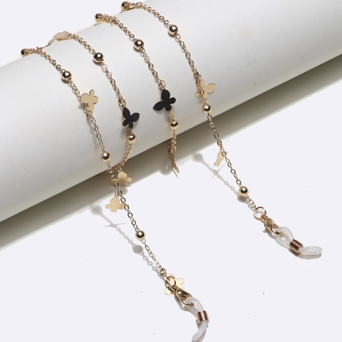 Catenella Per Occhiali Alla Moda Cordino Per Mascherina Lega Di Metallo Cuore Farfalla Decorativa Tracolla Anti Perdita Per Donne Ragazze