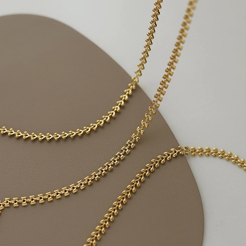 Collier Choker Français Minimaliste En Acier Inoxydable Plaqué Or 18K Blé Cube Sphère Géométrique Chaîne Courte Pour Femmes