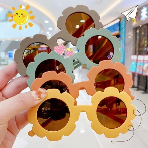 Kinder Zonnebril Bloemvorm UV Bescherming Plastic Schattige Zonnebloem Bril Voor Peuters Jongens Meisjes Outdoor