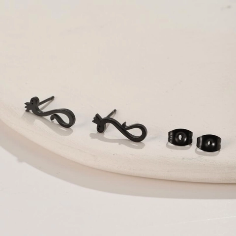 Schlangen Ohrstecker Edelstahl Mit Krone S-Form Tier Winziger Minimalistischer Modeschmuck Für Damen