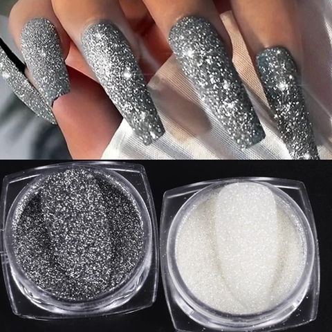 Reflektierendes Diamant Nagel Glitzerpulver Funkelndes Kristall Micro Diamant Staub Für Disco Maniküre Kunst Dekoration