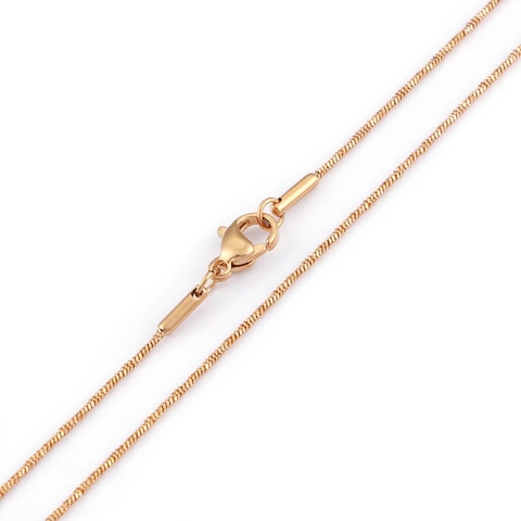 Collar Minimalista Acero Inoxidable Chapado Oro Cadena Serpiente Mujeres Hombres Joyería Impermeable Accesorios Moda DIY