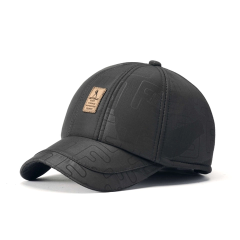 Baseball Kappe Herren Winter Warm Polyester Jacquard Buchstabenmuster Verstellbare Metallschnalle Outdoor Sport Freizeithut