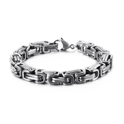 Byzantijnse Ketting Armband Roestvrij Staal Robuuste Box Link Vintage Punk Industriële Sieraden Voor Heren Unisex Dagelijks