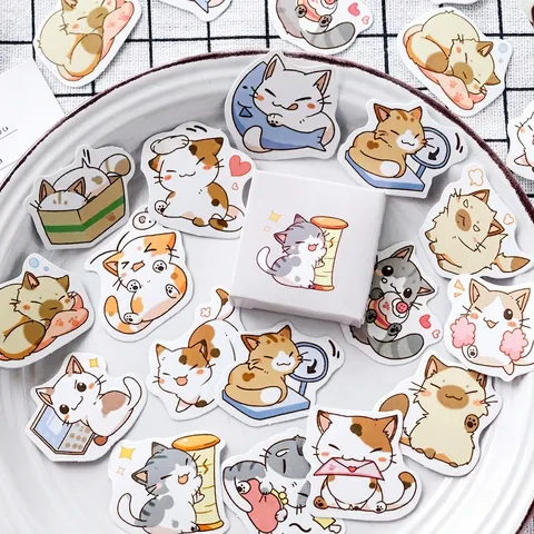 Cartoon Animal Cat Panda Dog Stickers Cute Kawaii Scrapbooking DIY Decorative Stickers Journal Notebook