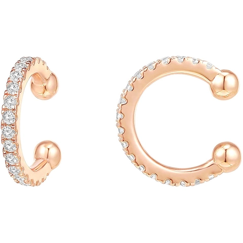 Orecchini Clip On In Argento Sterling 925 Con Zirconi Forma C Ear Cuffs Senza Buco Per Donna Gioielli Eleganti