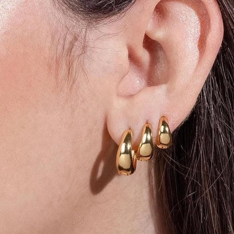 Chunky Hoop Ohrringe Für Damen Edelstahl Poliert Dicke Dome Huggies Minimalistisch Anlaufgeschützt Wasserdicht Schmuck