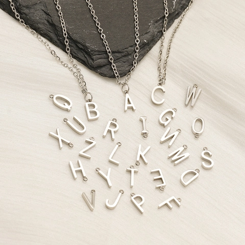 Initial Anhänger Halskette Edelstahl 18K Vergoldet Minimalistisches Kapital Alphabet Schmuck Für Damen Herren