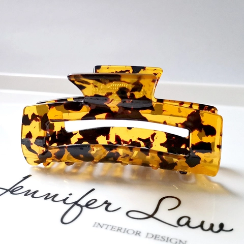 Large Rectangle Hair Claw Clip Acetate Hollow Non-slip Grip Clamp For Women Marble Tortoiseshell Hair Accessories