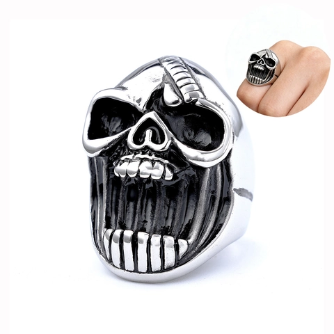 Anello Con Teschio Urlante Acciaio Inossidabile Stile Punk Gotico Rock Gioielli A Fascia Esagerati Dominanti Per Uomini Donne