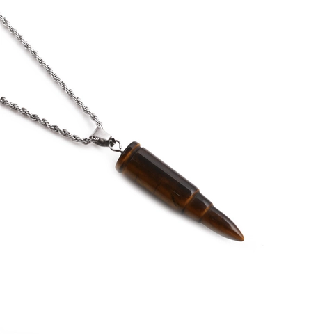 Kogel Hanger Ketting Natuurlijke Tijgeroog Steen Roestvrij Staal Touw Ketting Vintage Punk Sieraden Voor Heren Dames