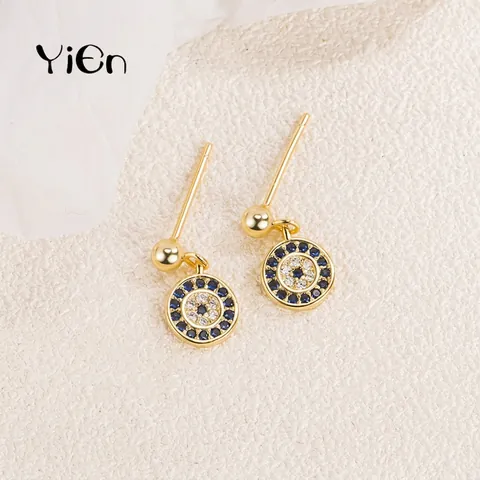 Evil Eye Ohrstecker Mit 925 Sterling Silber Ohrstift Blau Weißen Zirkonia Retro Mode Schmuck Für Damen