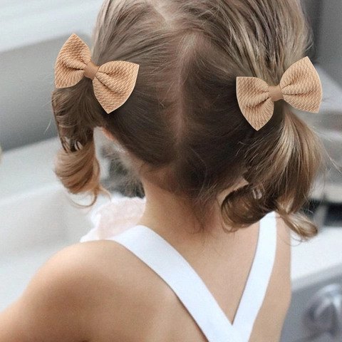 Pinzas Para El Pelo Con Lazo De Tela Con Textura De Gofre Horquillas Hechas A Mano Dulces Accesorios Para Niñas Niños Pequeños
