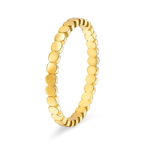 Minimalist Beaded Ring For Women Stainless Steel 18K Gold Plated Bubble Band Stackable Jewelry Gift