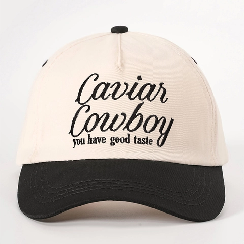Cappello Da Baseball Retro Color Block Caviar Cowboy Ricamo Poliestere Regolabile Cappello Da Sole Streetwear Uomo Donna