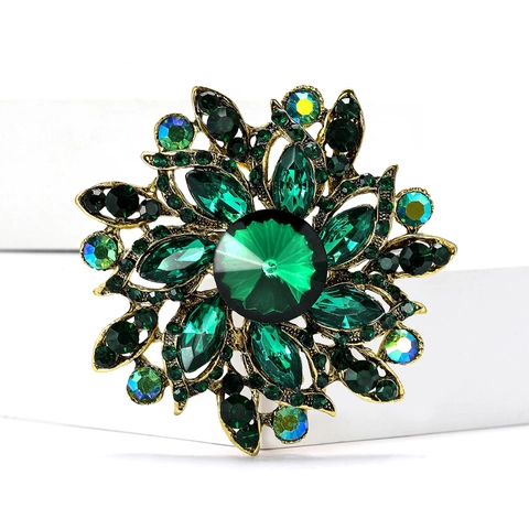 Spilla a Fiore in Lega Vintage con Strass per Donna Spilla in Cristallo di Alta Qualità Gioielli Decorativi per Cappotto e Abito