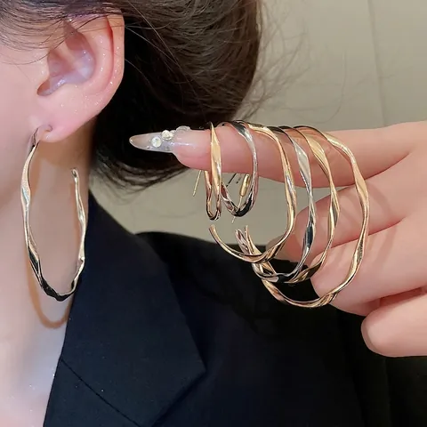 Minimalist Twisted Hoop Earrings With 925 Sterling Silver Earring Post Or Non Pierced Clip On Geometric Jewelry For Women