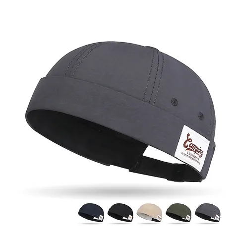 Cappello Docker Asciugatura Rapida Senza Tesa Uomo Donna Regolabile Traspirante Patch Camping Miki Hat Retro