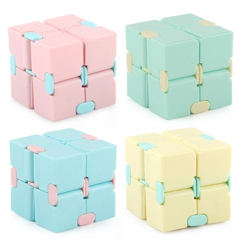 Infinite Cube Fidget Toy Stress Relief Flip Magic Cube For Kids Adults Focus Macaron Plastic Puzzle Decompression Gift Hand Sensory Toy