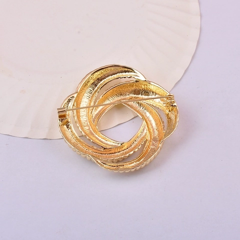Minimalistische Abstrakte Brosche Mit Verknotung Für Damen Mode Legierung Galvanisierte Runde Geometrische Anstecknadel Schmuck