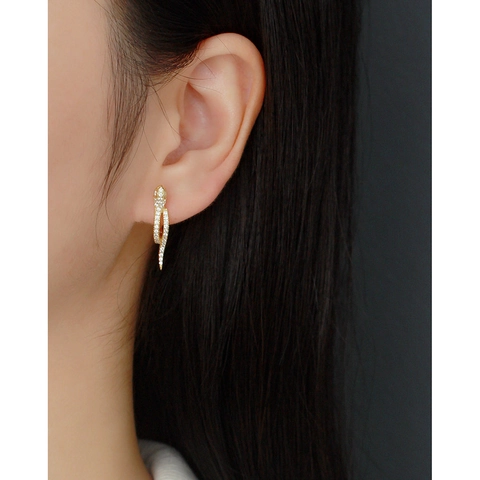 925 Sterling Zilveren Slang Hoop Oorbellen Micro Pave Steentjes Dierenvorm Trendy Unieke Punk Sieraden Voor Dames