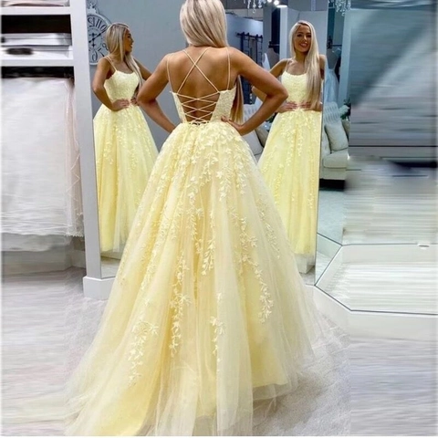 Elegant Lace Evening Dress Backless Crisscross Bandage Formal Long Gown Floral Embroidery Tulle Sleeveless Party Wear For Women