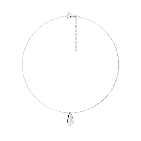 Water Drop Pendant Necklace Copper Snake Chain Minimalist Fashion Daily Versatile Jewelry For Women
