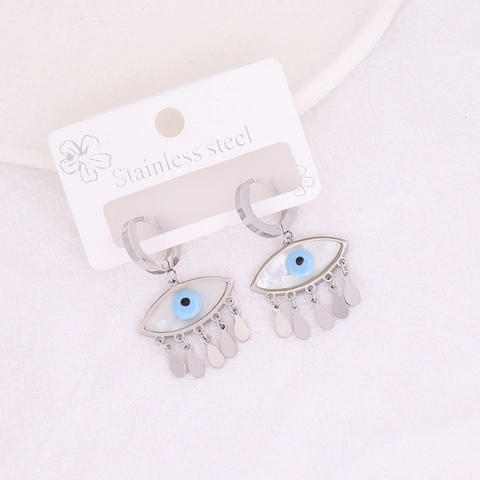 Böser Blick Hängeohrringe Edelstahl Böhmisch Quaste Drop Schmuck Für Frauen Mode Trendy Ethnischen Stil