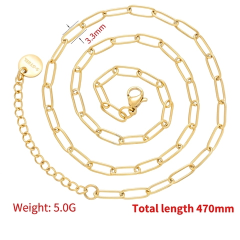 Paperclip Link Chain Necklace Stainless Steel Minimalist Jewelry Making Accessory With Lobster Clasp And Extension Chain