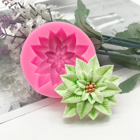 Blumen Poinsettia Silikonform Für Fondant Schokolade Tortendekoration Backen DIY Sugarcraft Handgefertigte Werkzeuge