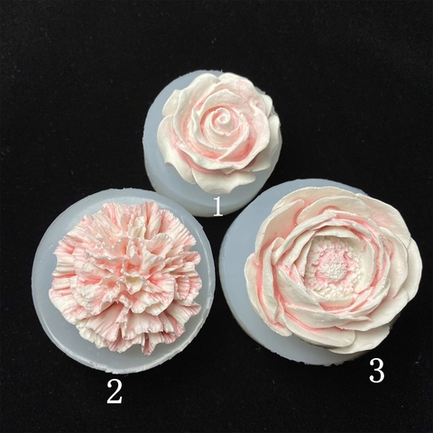 Floral Silicone Molds Rose Carnation Peony Shapes For DIY Candle Soap Resin Gypsum Cake Decorating Crafting