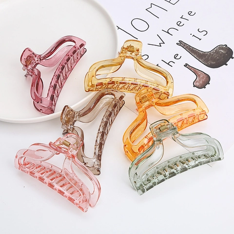 Large Hair Claw Clip Transparent Acrylic Resin Shark Clip Minimalist Modern Styling Hair Accessories For Women
