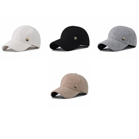 Berretto Da Baseball In Maglia Ciniglia Trama A Nido D'Ape Distintivo In Metallo Lettera M Regolabile Cappello Da Sole Unisex