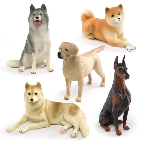 Realistic Simulation Dog Animal Model Figurines Plastic Educational Toys For Kids Desktop Ornaments Home Decor Collectible