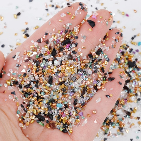 Irregular Crushed Glass Beads Colorful Mixed Stones For DIY Crafts Nail Art Decoration Filling Jewelry Making Accessories