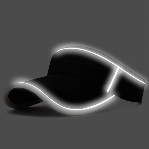 Sun Visor Hat Breathable Polyester Mesh Reflective Strip Quick Dry Adjustable Outdoor Sports Running Tennis Lightweight