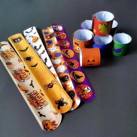 Slap Armbänder PVC Stahlkern Feiertag Party Zubehör Weihnachten Halloween Valentinstag Ostern Cartoon Muster Kinder Armband