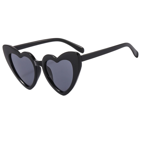 Occhiali Da Sole A Forma Di Cuore Protezione UV400 Montatura Plastica Lenti AC Stile Retro Per Donna Uomo Party Viaggio