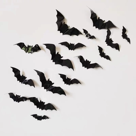 3D Halloween Wall Stickers PVC Removable Bat Pumpkin Decals For Home Party Festival Window Decoration Scary DIY Ornaments