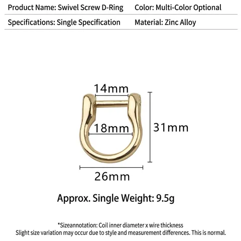 Metalen D-Ring Hoefijzer Gesp Zinklegering Afneembare Schroefsluiting U-Vorm Connector Voor Tas DIY Leer