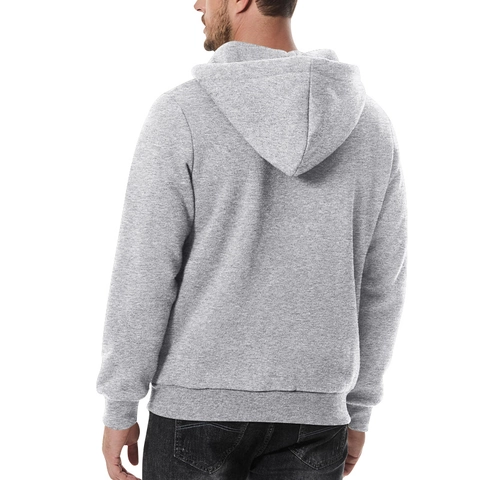 Men Half Zipper Hoodie Fleece Lined Hooded Sweatshirt Casual Sports Solid Color Long Sleeve Pullover