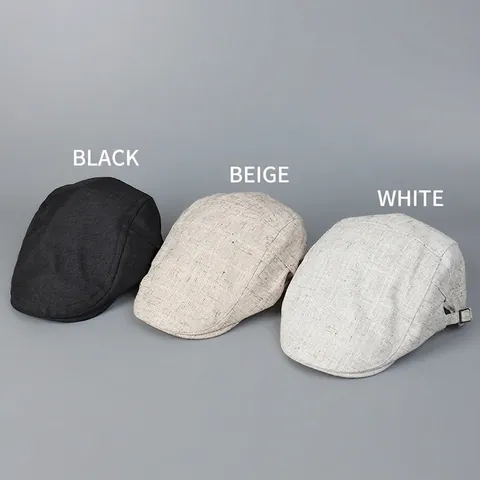 Vintage Ivy Cap For Men And Women Breathable Polyester Flat Cap With Adjustable Buckle Retro British Style Sunshade