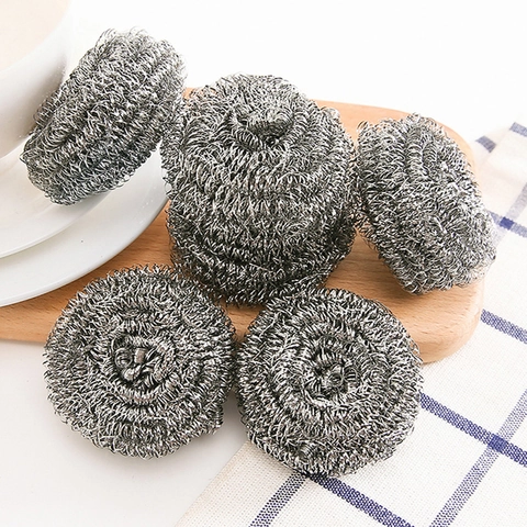 Spugnetta In Acciaio Inossidabile Sfera Per Pulizia Cucina Pentole Padelle Strumento Argento