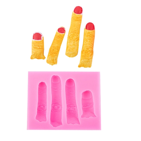Finger Shape Silicone Mold Halloween Spooky Fondant Cake Decoration Chocolate Baking Tool DIY Resin Clay Handcraft