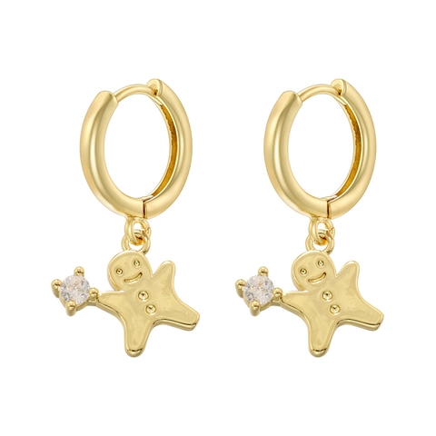 Dolci Orecchini a Cerchio in Ottone di Natale per Donna Placcati in Oro Argento Zirconia Omino di Pan di Zenzero Calza Bastoncino di Zucchero Guanto Sacchetto Regalo Gioielli Festivi