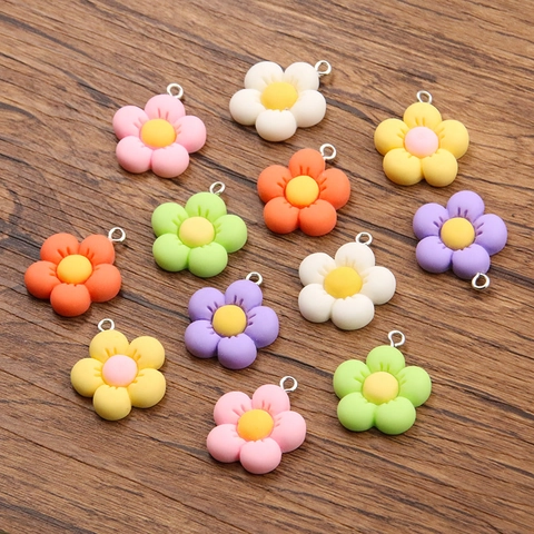 Colgantes Flores Resina Colorido Fabricación De Joyas Charms Para Collar Bolso Decoración Accesorio Estilo Dulce