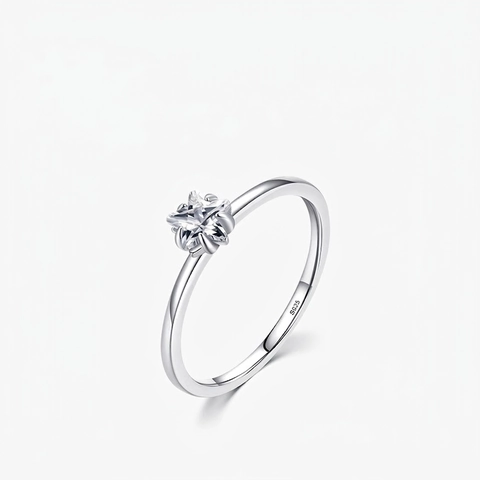 925 Sterling Silber Stern Ring Für Damen Zierlicher Minimalistischer Zirkonia Funkelnder Schmuck Elegantes Geschenk